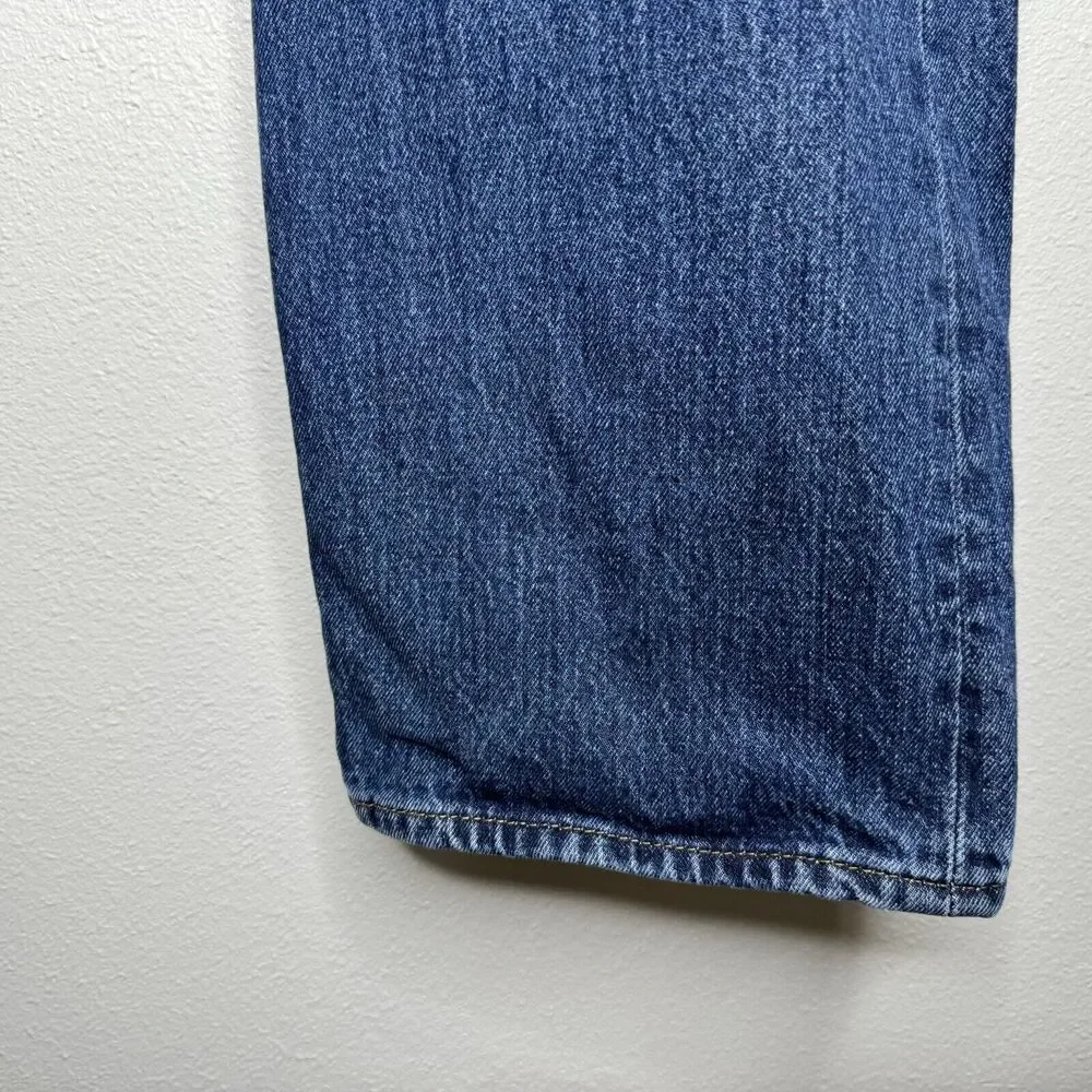 Levi's Levi Strauss Mens 501 Jeans‎ Size 42x32 Button Fly Dark Wash Red Tab